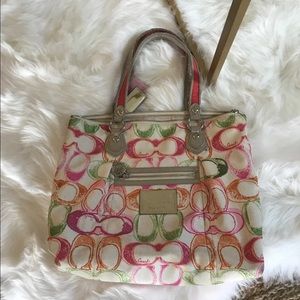 Coach poppy dream c glam tote!